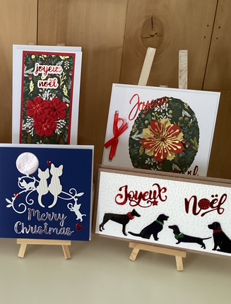 Cartes de noël faites artisanalement