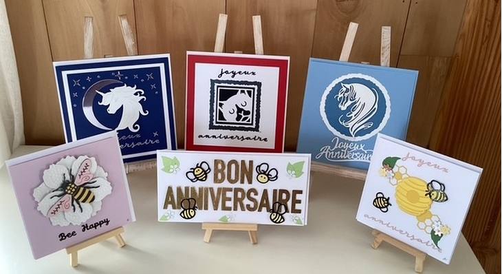 Cartes d'anniversaire uniques faites main
