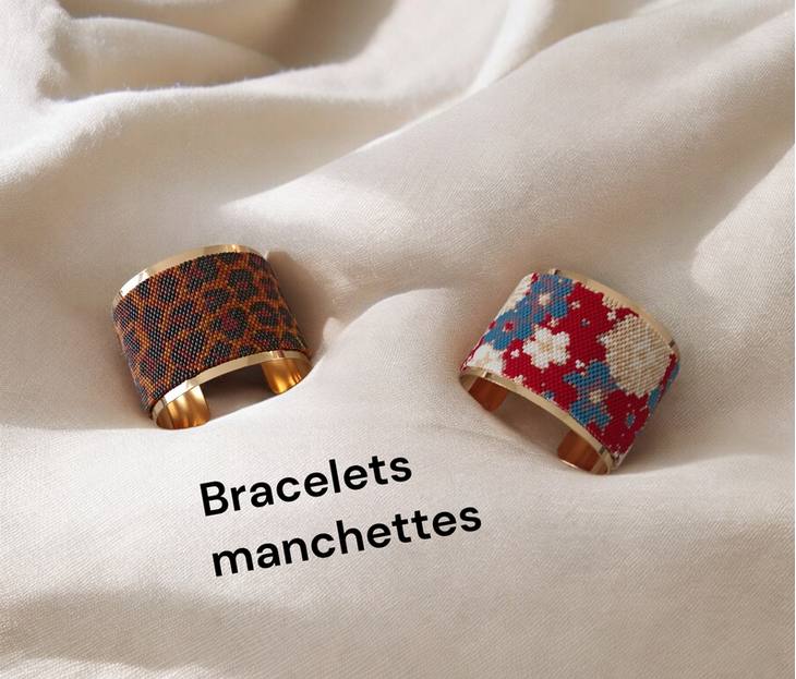 bracelet manchettes en perles tissées